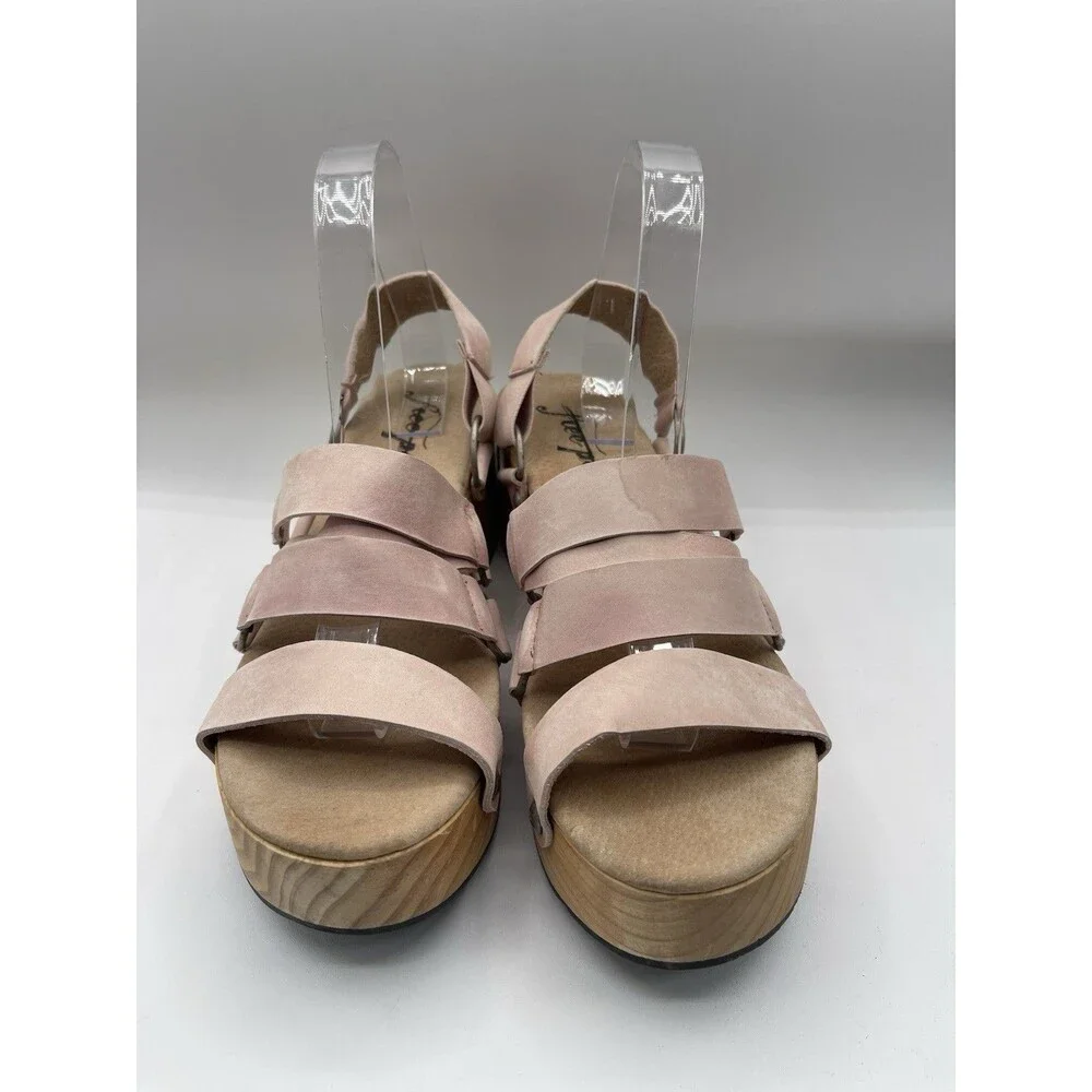 Free People Clogs Shoes Pink Virgo Strappy Platform Preppy Vacay Size 41 New